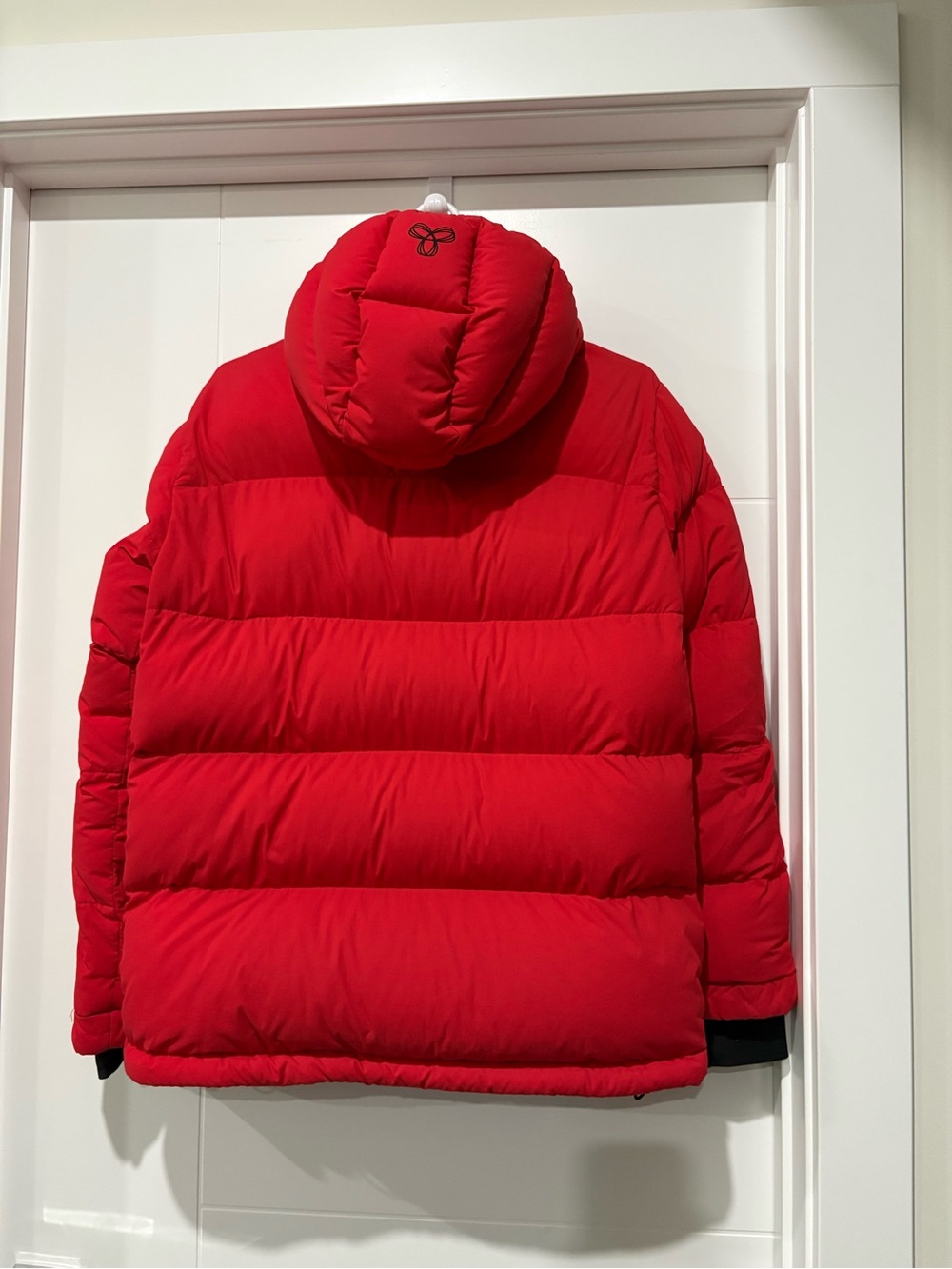 TNA Women's Red Quilted Hooded The Super Puffer Jacket